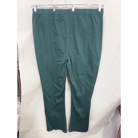 Denim 24 7 Roamans Plus Size 30WT Jeans Tall Elastic Waist Green Straight 1012 - Picture 2 of 8